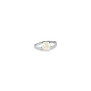   Freshwater Pearl Button Ring in Sterling Silver 8.0 8.5mm freshwater