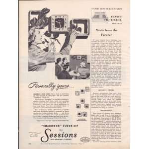  Sessions Shadobox Clock Set 1952 Original Vintage 