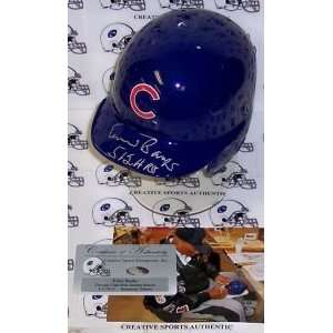Chicago Cubs Ernie Banks Hand Signed Mini Helmet:  Sports 