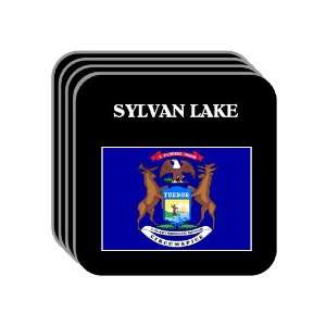  US State Flag   SYLVAN LAKE, Michigan (MI) Set of 4 Mini 