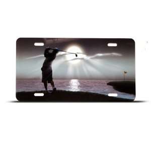   Golfing Novelty Airbrushed Metal License Plate Sign Tag: Automotive