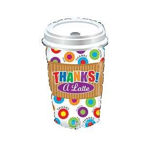  Cute Colorful Thanks a Latte Cup 28 Mylar Balloon Health 