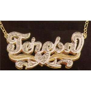  Gold Plated Double Name Plate Necklace,personalized Any 