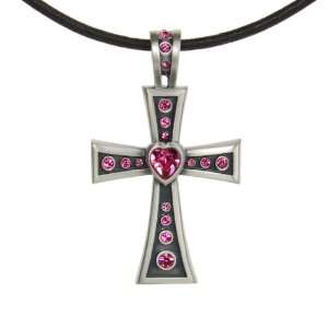  Pink CORAZON CROSS  Passion Devoted   Pendant With Leather 