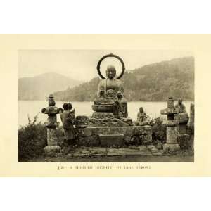  1912 Print Jizo Buddhist Divinity Lake Hakone Shrine 