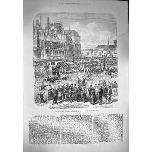  1871 Civil War Paris Barricades Front Hotel De Ville