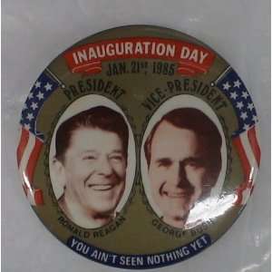 Vintage 1985 Political Button Ronald Reagan and George Bush 3 Button
