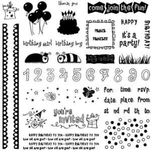  Fiskars 12 89048897 Clear Stamps, Kids Birthday Arts 