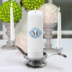  Personalized Fresh Floral Unity Candle Set   Round Pillar 