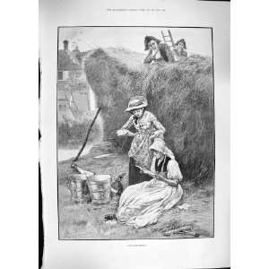 1892 LOVE LETTER HAY STACK FARMING ROMANCE LADIES: Home 
