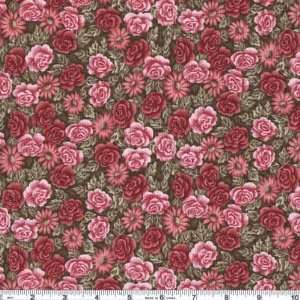  45 Wide Zen Rose Allover Green Fabric By The Yard Arts 