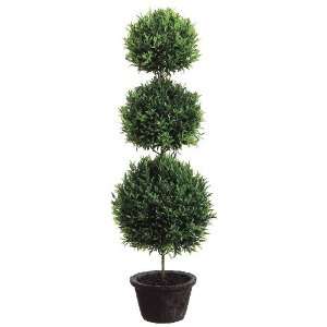 33 Triple Ball Rosemary Topiary in Pot Green   LPR814 GR Silk Plant 