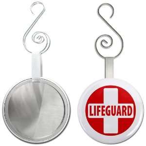  LIFEGUARD CROSS Red White Heroes 2.25 inch Glass Mirror 