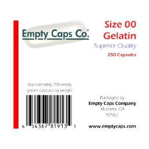  Size 00 Empty Gelatin Capsules   250 Count Health 