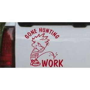   Hunting And Fishing Car Window Wall Laptop Decal Sticker    Red 10in X