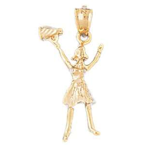   14K Gold Pendant 3 D Cheerleading 2   Gram(s) CleverEve Jewelry