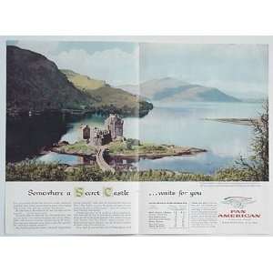  1957 Pan American Airline Secret Castle Print Ad (2182 