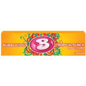 Bubblicious Tropical Punch Bubble Gum, 5 Piece Packages (Pack of 36 
