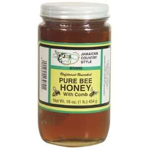 Pure Bee Honey with Comb 16oz  Grocery & Gourmet Food