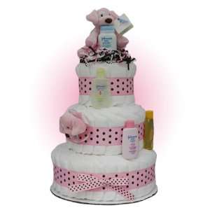  Pink Sparky 3 Tier Baby Shower Diaper Cake Baby