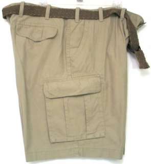   /52W Arizona Mens Bamboo Color/Tan Cargo Shorts with Belt NWT  