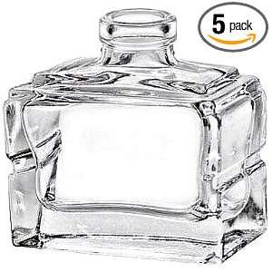 Small, Clear, Glass, Quadrilateral, , 5 , ,Tiny, Bottles, with , , 5 