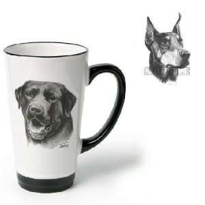   Cup with Doberman Pinscher (Black and white, 6 inch): Pet Supplies