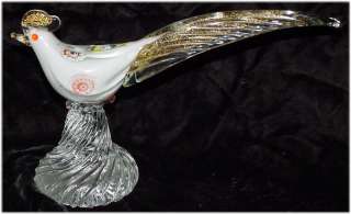 selling this vintage murano glass long tailed pheasant it is
