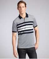Gucci navy wide stripe pique cotton short sleeve polo style# 319577501