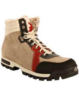 Gucci beige suede shearling hiking boots  