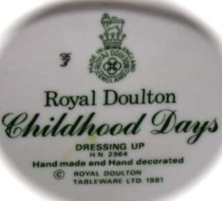 Royal Doulton DRESSING UP FIGURINE CHILDHOOD DAYS FIGURE HN2964 