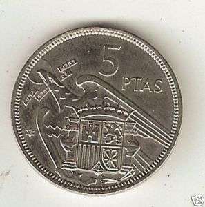 PESETAS 1957 PTAS SPAIN ESPANA FRANCO EUROPE COIN  