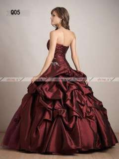 Red Strapless Applique & Beads Ball Gown Quinceanera Dress/Wedding 