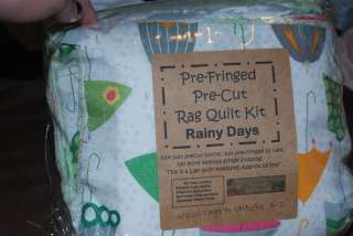   pre  cut rag quilt kit RAINY DAY 52X45 Riley Blake Designs  