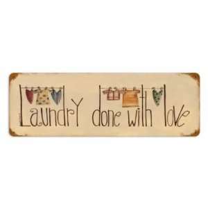  Laundry done with Love Vintage Metal Sign