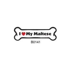  I Love My Maltese   Car Bone Magnet 