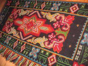 Antique Woolwork Motley Wall Tapestry Carpet 62``x 33``  