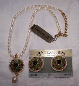 ANTIQUITIES COLLECTION BY 1928© Necklace; earrings: 19TH EARLY 20TH 