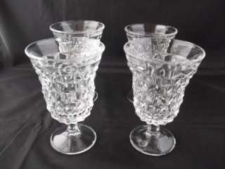   Vintage Fostoria American Clear Glass Low Water Goblets Footed  