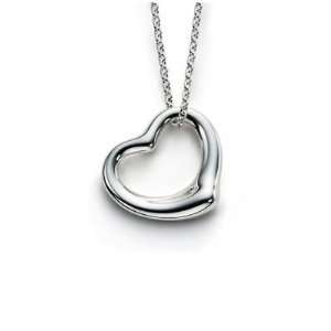   Designer Inspired Floating Open Heart Pendant Necklace Jewelry