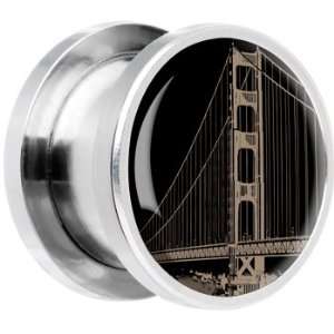  00 Gauge  Steel Golden Gate Bridge Screw Fit Plug: Jewelry