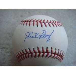  Phil Roof Autographed Baseball   As indians Official Ml W 