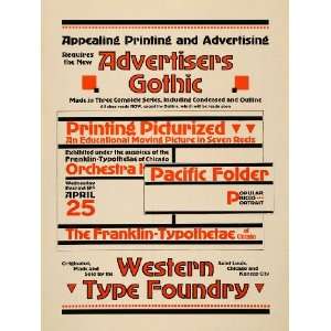1917 Ad Western Type Foundry Font Gothic Pacific Print   Original 