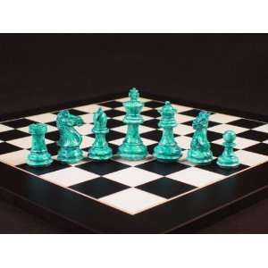  Hand Painted Marble design Chess Set in Blue & White 3 1 2 