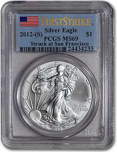 2012 (S) American Silver Eagle   PCGS MS69   First Strike  