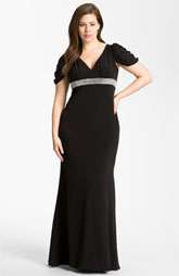 JS Collections Beaded Cold Shoulder Gown (Plus) $208.00