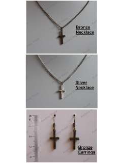 Antique Vintage Copper Cross Pendant Necklace/Earrings  