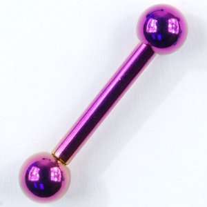   Stainless Steel Straight Barbell 10g, 5/8 long, Purple, Balls 6mm