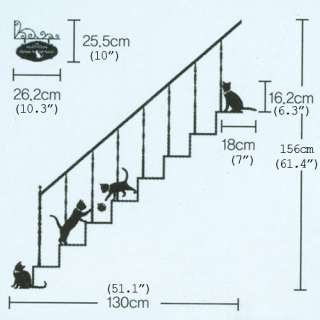 stairway cat wall removable decal sticker