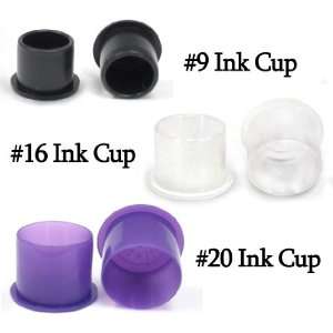  Tattoo Ink Cup Supply 100pcs of each size #9, #16, & #20 